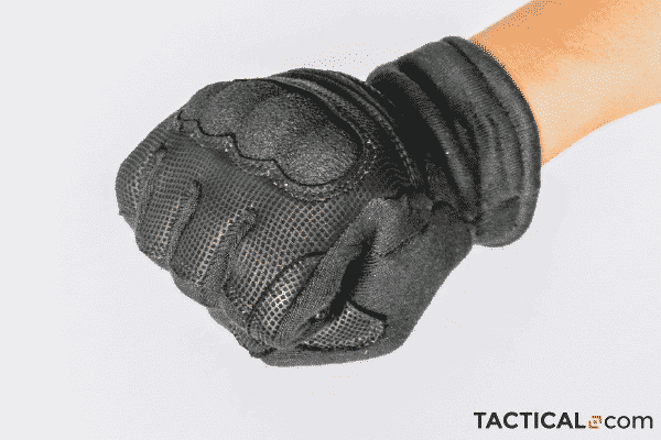 RAPDOM Tactical Kevlar Gloves shown when hand is made into a fist